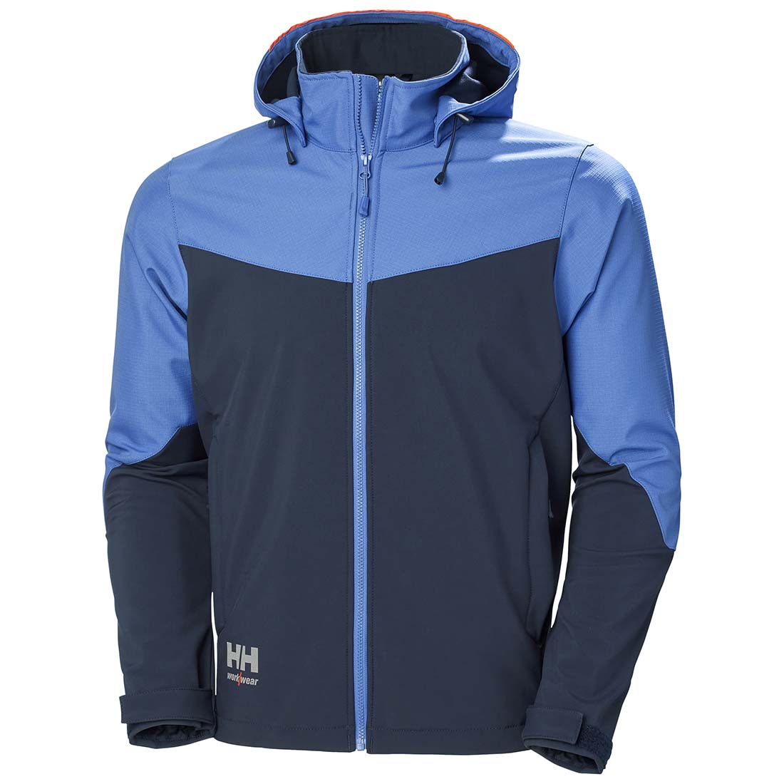 Helly Hansen 74290 Oxford Navy and Blue Hooded Softshell Workwear Jacket 3X large