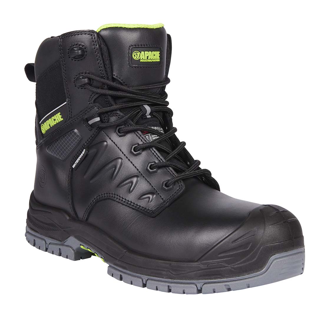 Apache Chilliwack Waterproof Black Side Zip Metal Free Safety Boots UK 5