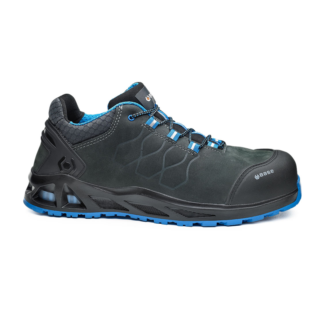 Base K Road B1000 Black Nubuck S3 SRC Water Resistant Safety Trainers UK 4
