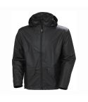 Helly Hansen Voss Waterproof Zip Front Black Hooded Workwear Jacket