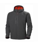 Helly Hansen Kensington Grey Hooded Zip Front Softshell Workwear Jacket