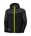 Helly Hansen 74290 Oxford Black and Ebony Hooded Softshell Workwear Jacket