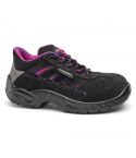 Base B0168D ZOE BLACK SUEDE LEATHER LIGHTWEIGHT LADIES SAFETY TRAINERS