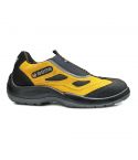 Base B0475 FOUR HOLES YELLOW AND BLACK SUEDE SLIP ON SAFETY TRAINERS