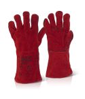 Red Welders 14 Inch CAT 2 Gauntlets to EN407 and EN388 10 Pairs Per Pack