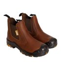 JCB Brown Full Grain Leather S3 Metal Free Safety Dealer Boots