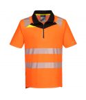 DX4 Workwear DX412 Orange Short Sleeve High Vis Zip Polo Shirt