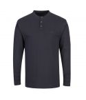 Portwest Bizflame Knit FR32 Navy FR Anti Static Henley Ribbed Cuff Jumper