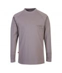 Portwest Bizflame Knit FR33 Grey FR Anti Static Ribbed Cuff Crew Neck