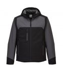 KX3 Workwear KX362 Black and Grey Windproof Softshell Hooded  Jacket