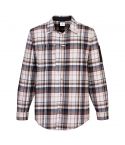 KX3 Workwear KX370 Brown Check Cotton Rich Long Sleeved Work Shirt