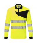 PW2 Workwear PW220 Yellow Long Sleeve High Visibilty Work Polo Shirt