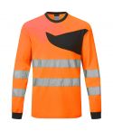 PW2 Workwear PW221 Orange Long Sleeve High Visibility Work Tee Shirt