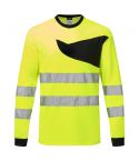 PW2 Workwear PW221 Yellow Long Sleeve High Visibility Work Tee Shirt