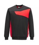 PW2 Workwear PW273 Black and Red Crew Neck Knitted Fabric Sweatshirt