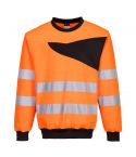 PW2 Workwear PW277 Orange Crew Neck High Visibility Sweatshirt