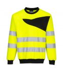 PW2 Workwear PW277 Yellow Crew Neck High Visibilty Sweatshirt