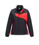 PW2 Workwear PW278 Black And Red Windproof Womens Softshell Work Jacket