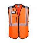 PW3 Workwear PW309 Orange Lightweight Front Zip High Vis Executive Vest
