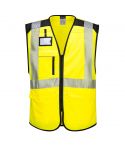 PW3 Workwear PW309 Yellow Lightweight Front Zip  High Vis Executive Vest