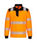 PW3 Workwear PW326 Orange High Vis Quarter Zip Long Sleeve Sweatshirt