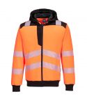 PW3 Workwear PW327 Orange Lightweight Chest Zip High Vis Hoodie