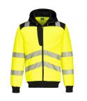 PW3 Workwear PW327 Yellow Lightweight Chest Zip High Vis Hoodie