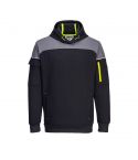 PW3 Workwear PW337 Black Brushed Knitted Fabric Pullover Hoodie