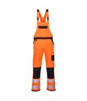 PW3 Workwear High Vis PW344 Orange and Black Bib and Brace Overall