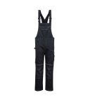 PW3 Workwear Black Poly Cotton PW346 Kneepad Bib and Brace Overall