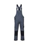 PW3 Workwear Grey Black Poly Cotton PW346 Kneepad Bib and Brace Overall