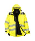 PW3 Workwear High Vis PW365 Yellow Black Waterproof 3 in 1 Work Jacket