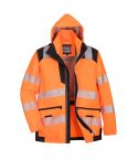 PW3 Workwear PW367 Orange Waterproof High Vis 5 in 1 Breathable Jacket