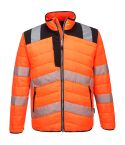 PW3 Workwear High Vis PW371 Orange Black Insulated Baffle Work Jacket