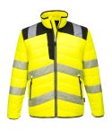 PW3 Workwear High Vis PW371 Yellow Black Insulated Baffle Work Jacket