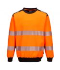 PW3 Workwear PW379 Orange Soft Fabric Crew Neck High Vis Sweatshirt