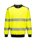 PW3 Workwear PW379 Yellow Soft Fabric Crew Neck High Vis Sweatshirt