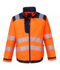 PW3 Workwear T500 Orange Navy Lightweight Polycotton High Vis Work Jacket