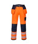 PW3 Workwear High Vis T501 Orange Navy Holster Pocket Kneepad Trousers