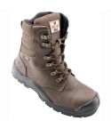 Unbreakable Tornado Waterproof S3 Side Zip Brown Leather Safety Boots