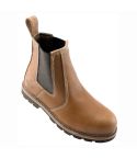 Unbreakable Highland Full Grain Tan Leather Welted Safety Dealer Boots UK 13