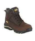 JCB Workmax Dark Brown Breathable Lining S1P Steel Toe Safety Boots