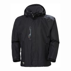 Helly Hansen Manchester Waterproof Black Hooded Workwear Shell Jacket