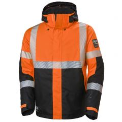 Helly Hansen 71372 ICU Orange and Ebony Hi Vis Waterproof Winter Jacket