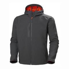 Helly Hansen Kensington Grey Hooded Zip Front Softshell Workwear Jacket