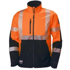 Helly Hansen 74272 ICU Orange and Ebony Hi Vis Softshell Work Jacket