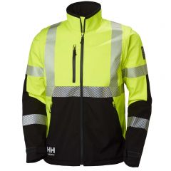 Helly Hansen 74272 ICU Yellow and Ebony Hi Vis Softshell Work Jacket