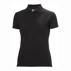 Helly Hansen Manchester Black Cotton Short Sleeve Ladies Polo Shirt