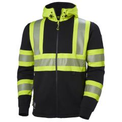 Helly Hansen 79273 ICU Yellow and Ebony Hi Vis Zip Hoodie Work Jacket