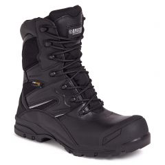 Apache Combat Metal Free Waterproof Side Zip Black Safety Boots UK